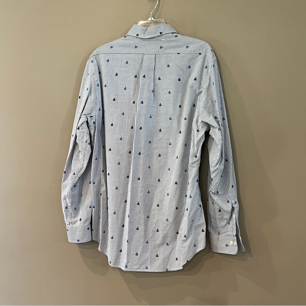 Brooks Brothers Blue and White Striped Casual Button Down Shirt - Picture 8 of 11